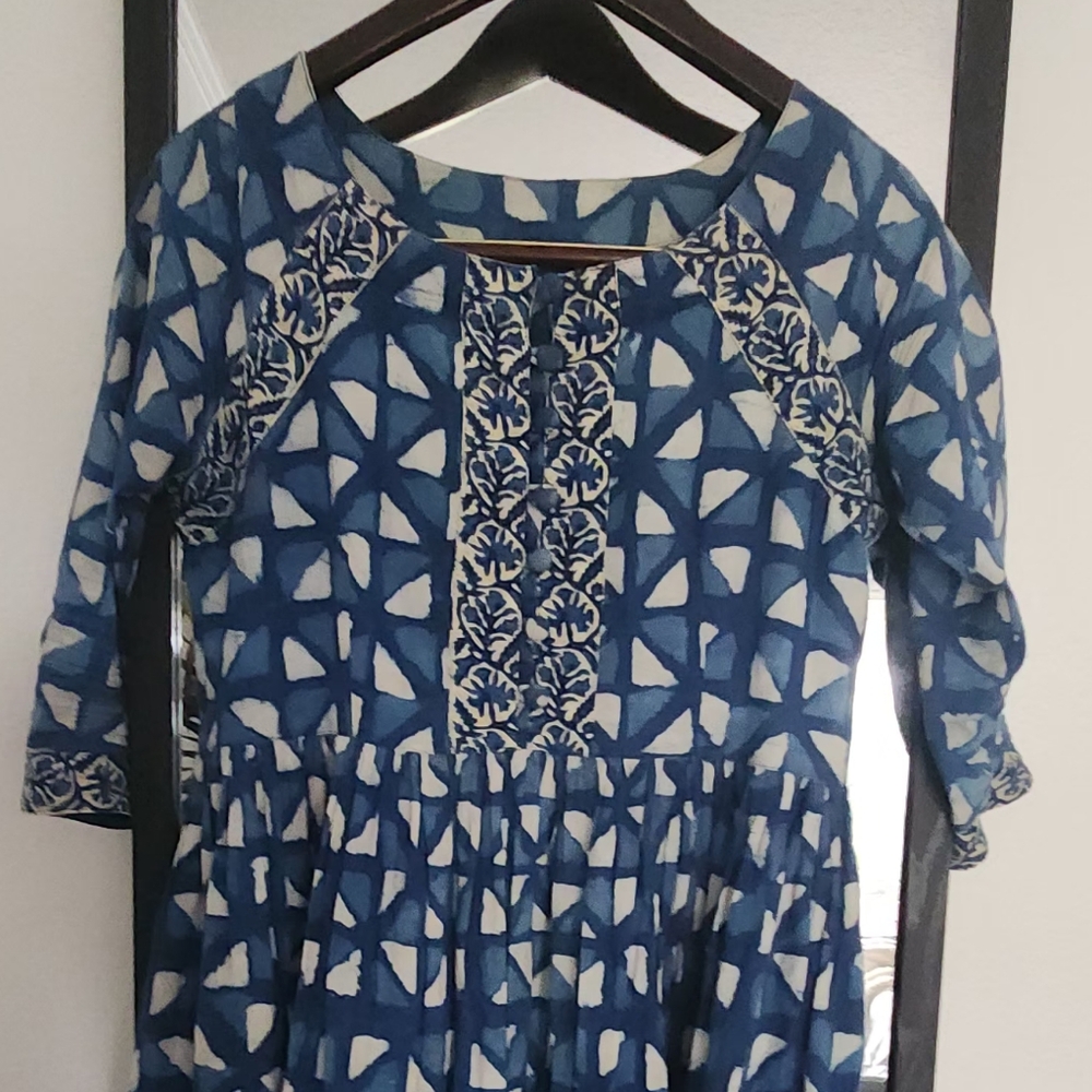 Blue and White Kids Dress